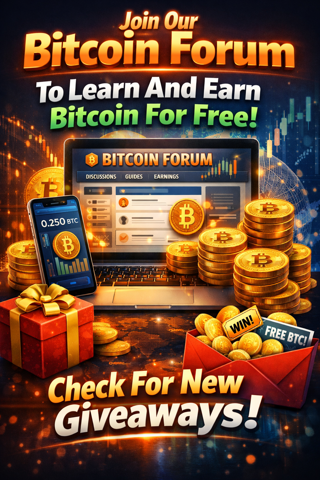Join Our Bitcoin Forum To Learn And Earn Bitcoin For Free! Check For New Giveaways!